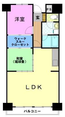 元今泉ハイタウン(2LDK/7階)の間取り写真