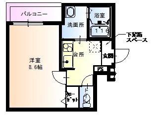 フジパレス大物駅北I番館(1K/2階)の間取り写真