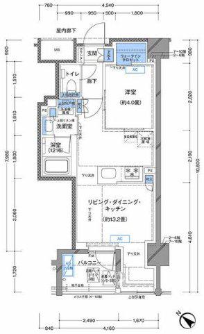 ラティエラ横濱通公園(1LDK/2階)の間取り写真