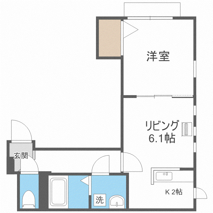 MAHALO OHASHI GAKUENMAE(1LDK/2階)の間取り写真