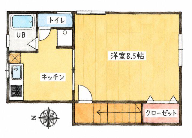 エトワール篠原(1K/2階)の間取り写真