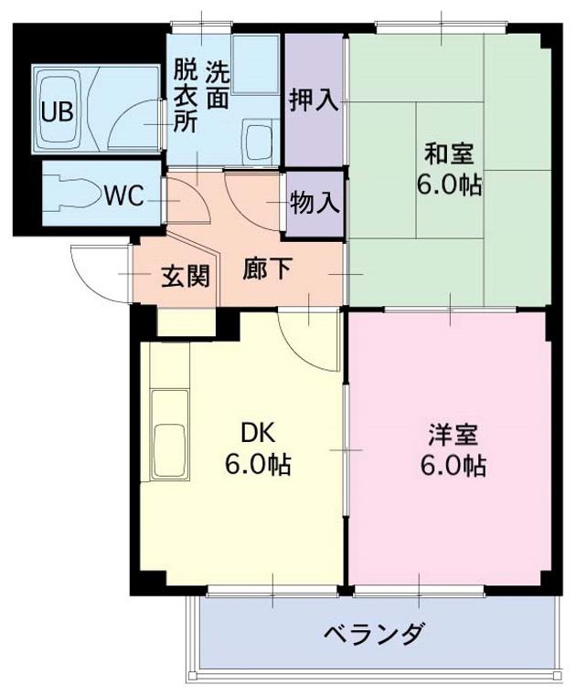 SURPLUSみくもC(2DK/1階)の間取り写真
