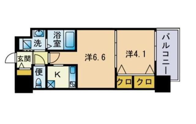 エンクレスト大橋(2K/5階)の間取り写真