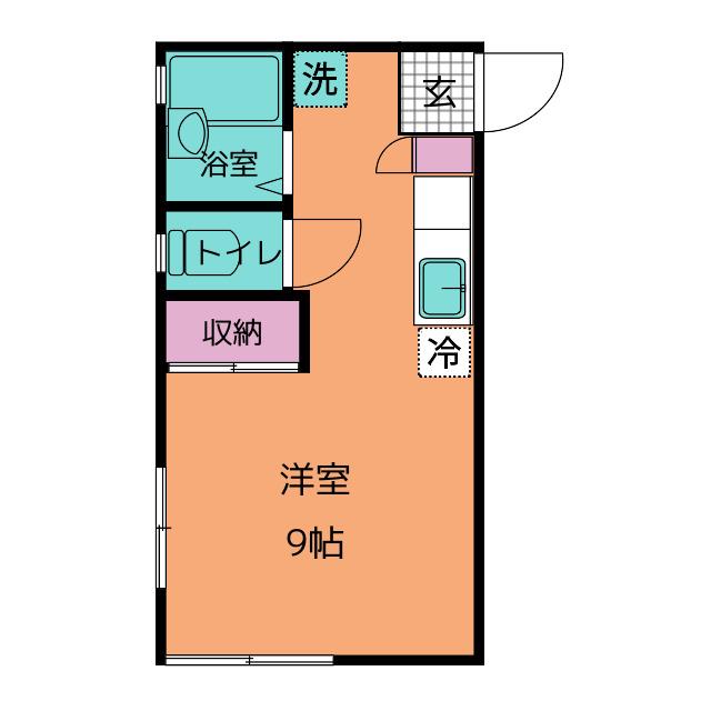 サンハイム(ワンルーム/1階)の間取り写真