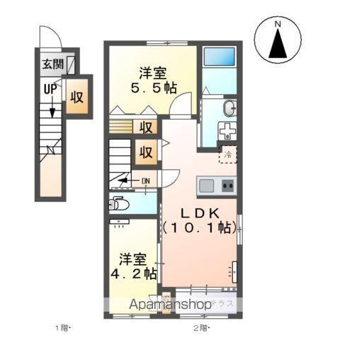 ランテールナ(2LDK/2階)の間取り写真