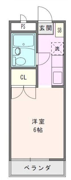 シャトー霞台(ワンルーム/3階)の間取り写真