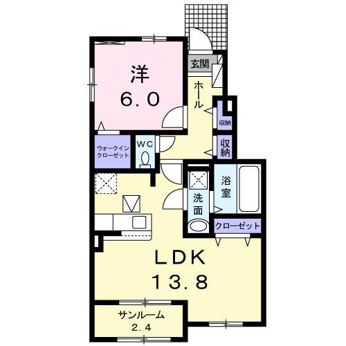 カーサ・グラシオ I(1LDK/1階)の間取り写真