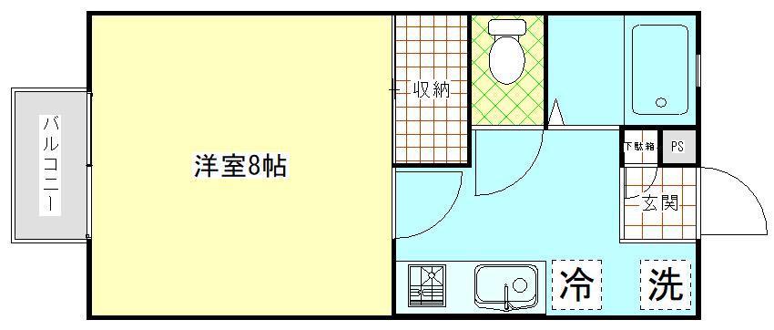 グランコート・クレパール(1K/2階)の間取り写真