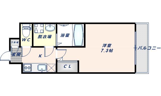 サムティ大阪GRAND イーストI(1K/4階)の間取り写真