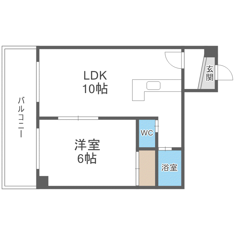 FC FARNEST北円山(1LDK/4階)の間取り写真