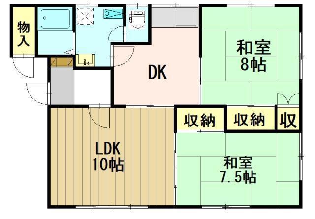 コーポ柳田(3DK/2階)の間取り写真