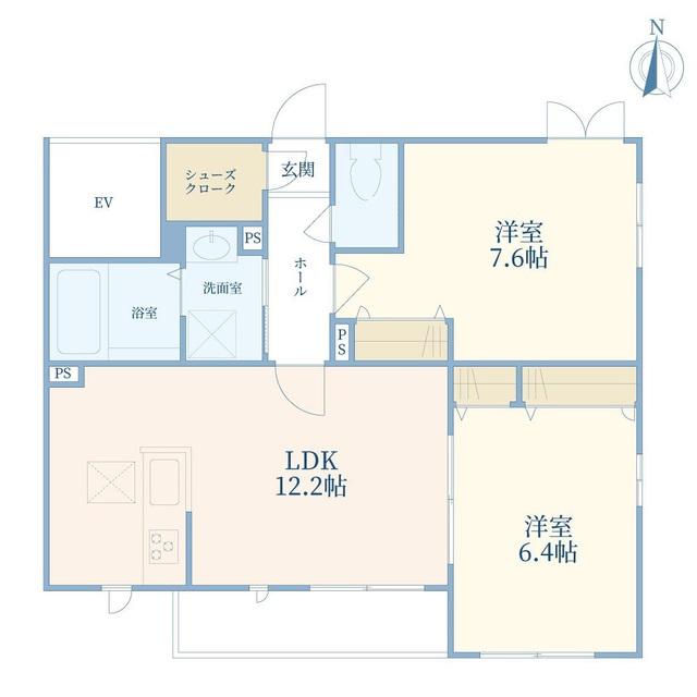 グラン目黒東山(2LDK/1階)の間取り写真