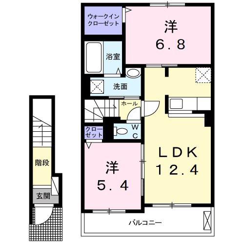 フェリーチェ船橋I(2LDK/2階)の間取り写真