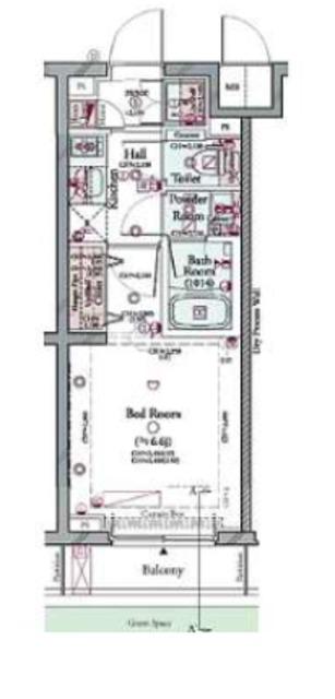コンシェリア品川南 THE GRAND RESIDENCE(1K/1階)の間取り写真