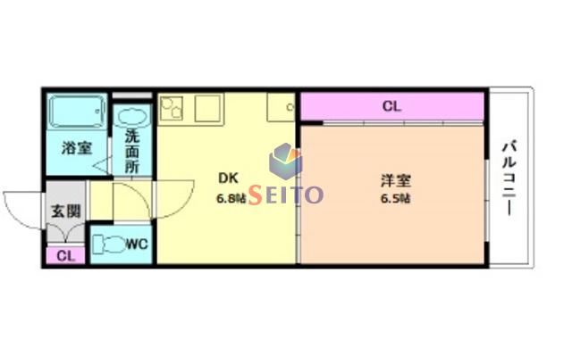 ジェイドパレス四貫島(1DK/1階)の間取り写真