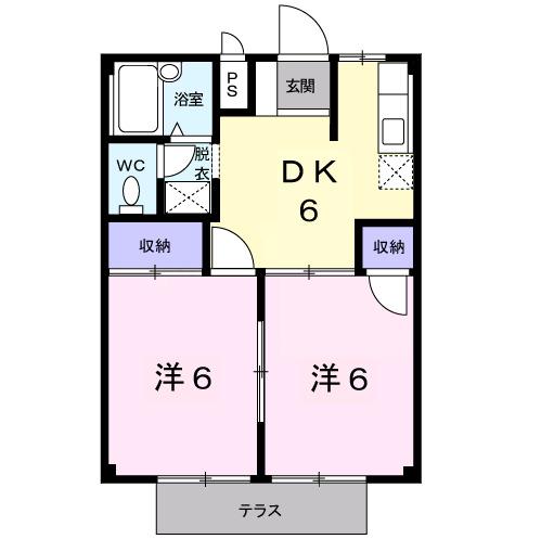 エクセル昭和(2DK/1階)の間取り写真