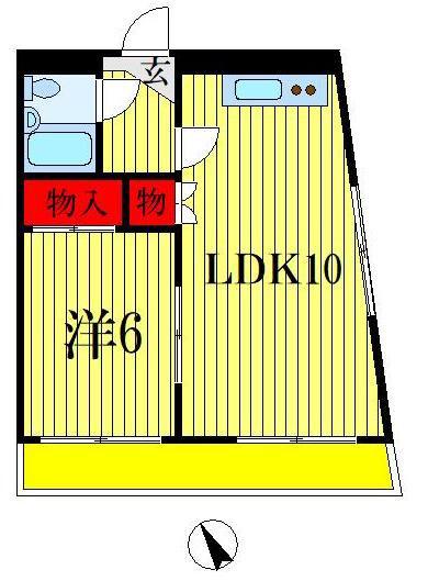コープシャロワ(1LDK/3階)の間取り写真