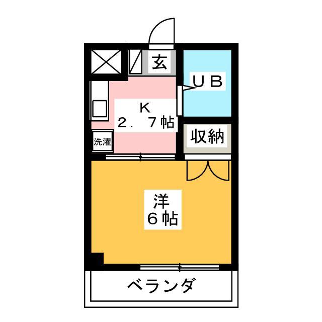リヴェールヒルカワ(1K/4階)の間取り写真