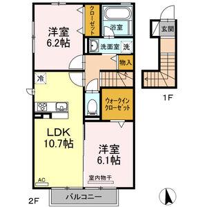 プリモステイツ(2LDK/2階)の間取り写真