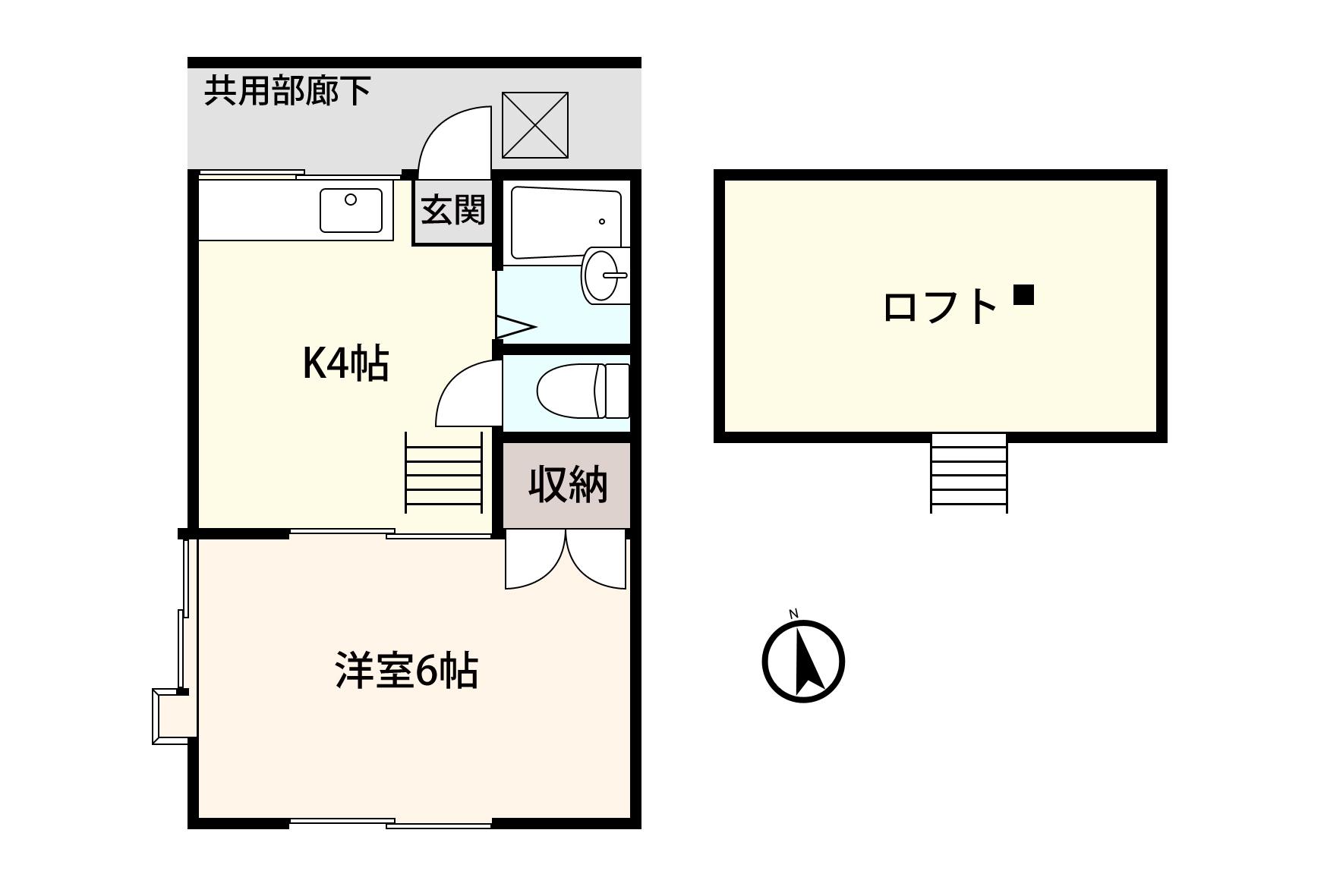 アシスト向ヶ丘(1K/1階)の間取り写真