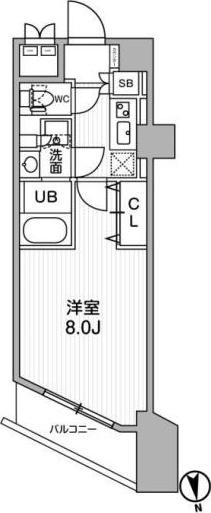 ルネサンスコート田端(1K/4階)の間取り写真