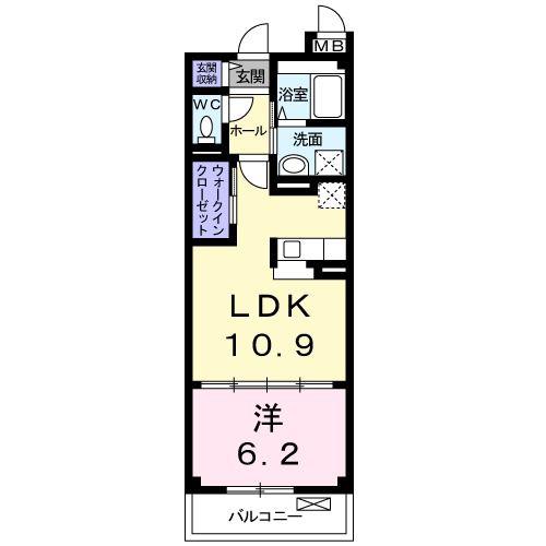 アビタシオン柏の葉(1LDK/2階)の間取り写真