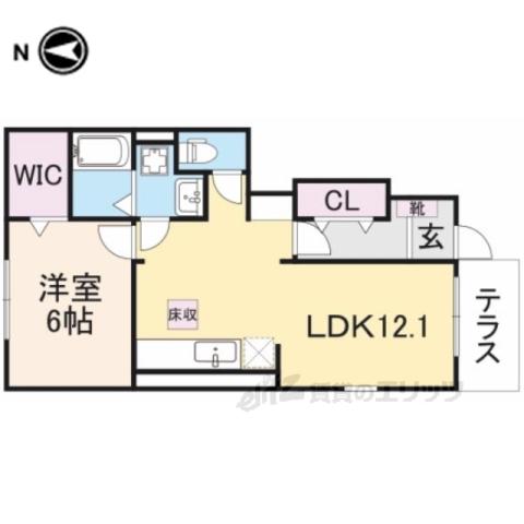 グリーン・エコーⅠ(1LDK/1階)の間取り写真