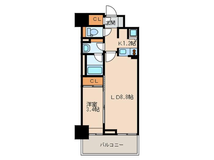西新テングッドシティ SAVOY(1LDK/13階)の間取り写真