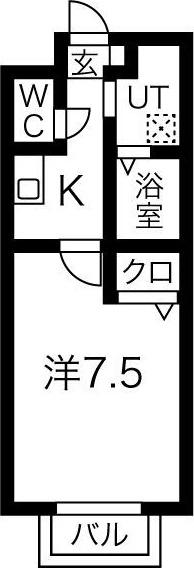 ロッキー清里(1K/1階)の間取り写真