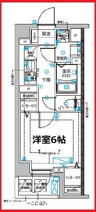 ディップス西新井(1K/1階)の間取り写真