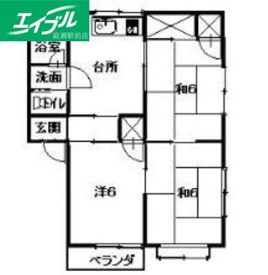 シャルマン西江(3DK/2階)の間取り写真