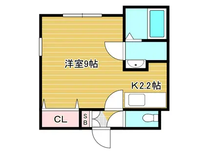 アーバニティ(1K/2階)の間取り写真