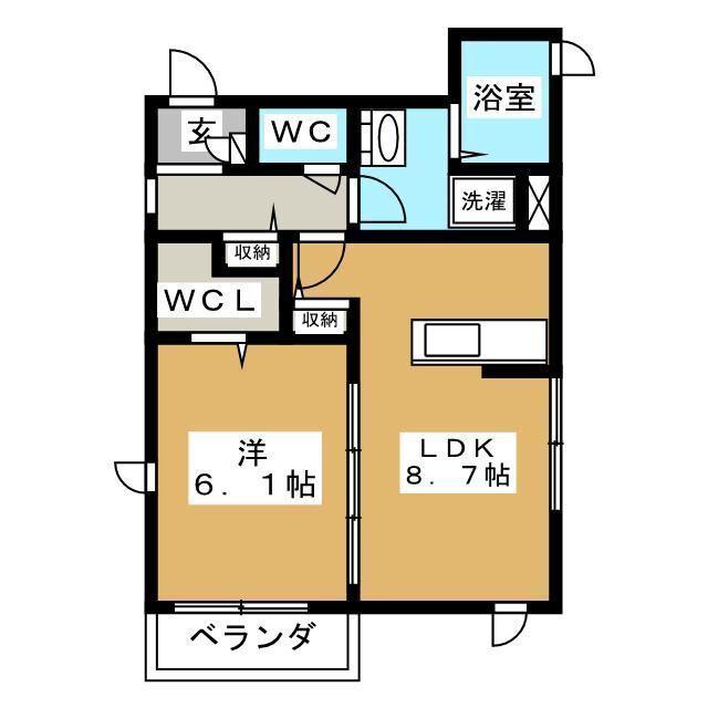 ボヌールATK(1LDK/2階)の間取り写真