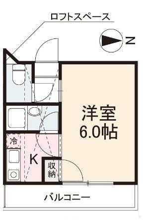 メゾン松福(1K/4階)の間取り写真