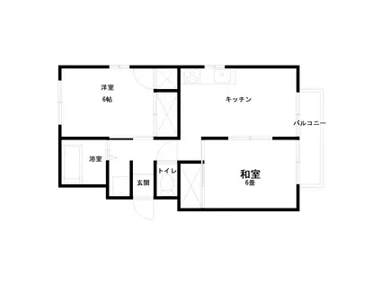 プレジール駅西(2DK/1階)の間取り写真