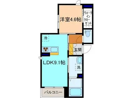 CHANVRE DOUX東山(1LDK/2階)の間取り写真