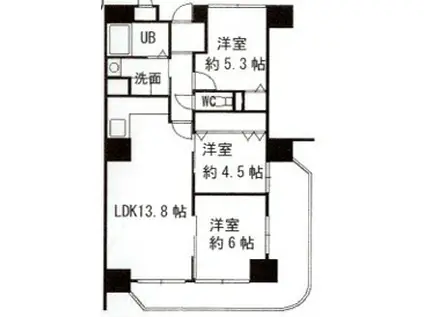 クリア・クレセント住之江(3LDK/3階)の間取り写真
