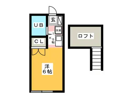 パレス六浦(ワンルーム/1階)の間取り写真