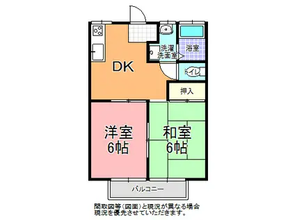 コーポKIKUCHI A・B棟(2DK/2階)の間取り写真