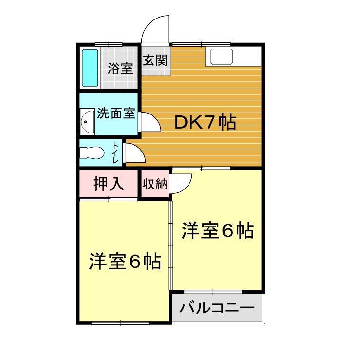 NTハイツ(2DK/2階)の間取り写真