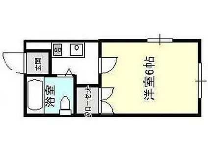 ハイムドルフィン(1K/2階)の間取り写真