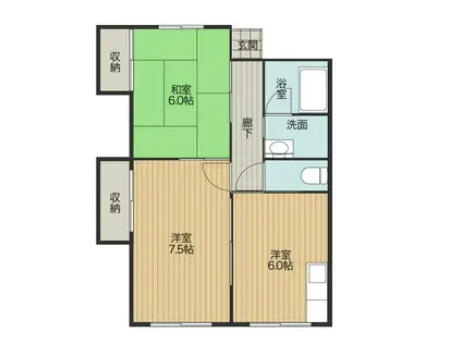 フローレンス八坂(2DK/1階)の間取り写真