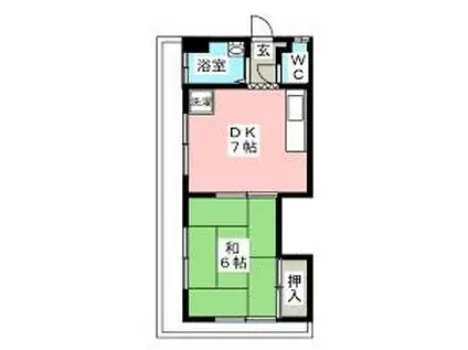 ニューアンドウビル302(1DK/3階)の間取り写真