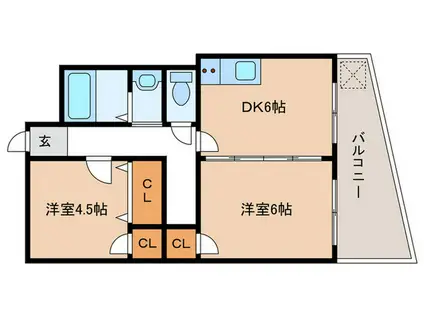 綱崎マンション(2DK/1階)の間取り写真
