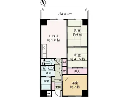 アルコ・ラ・カーサ佃町II(3LDK/2階)の間取り写真