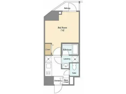 ディームス東新宿(1K/3階)の間取り写真