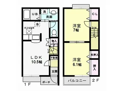 メゾングラシア A(2LDK/1階)の間取り写真