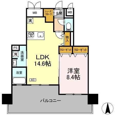 THE REJUVEPORT KISARAZU(1LDK/10階)の間取り写真