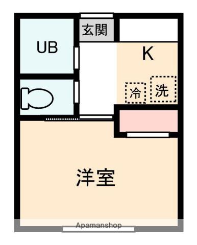 シティハイムシャトル(1K/1階)の間取り写真