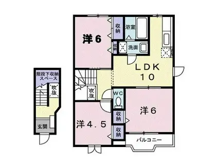 シャインウエストヒルズA(3LDK/2階)の間取り写真